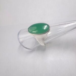 New AAA sterling silver Green Agate Ring 925 size 6,7, and 8